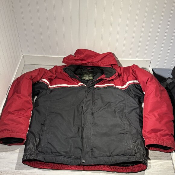 Eddie Bauer Premium Goose Down Insulated Jacket w Hood Men's Sz LT Skiing Hiking